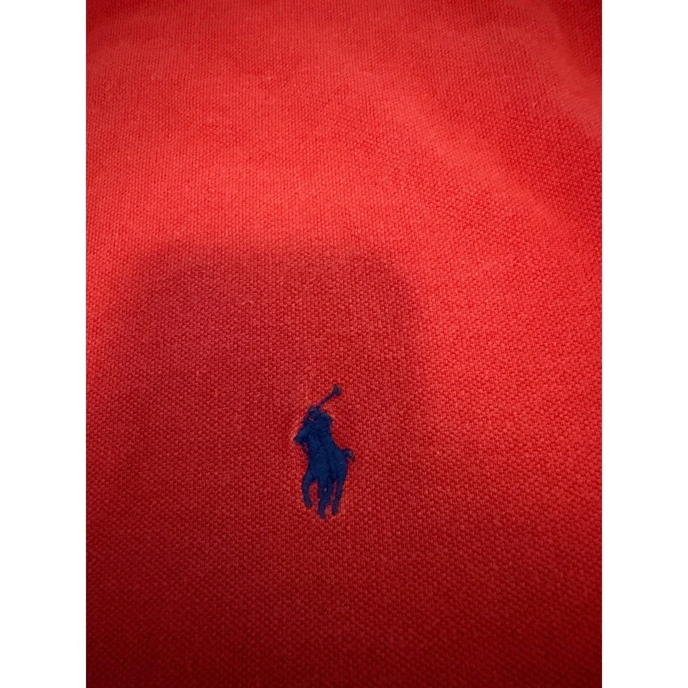 Polo Ralph Lauren Red Pique Polo Shirt Mens 3XB Big Blue Pony Logo Short Sleeve